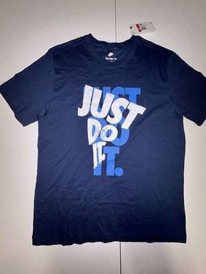 Nike Just Do It Graphic T-Shirt Navy Blue Size Large