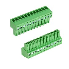 2Pcs PCB Terminal Block, Male 12 Pin 3.5mm Pitch Screw Mount Connector, Green