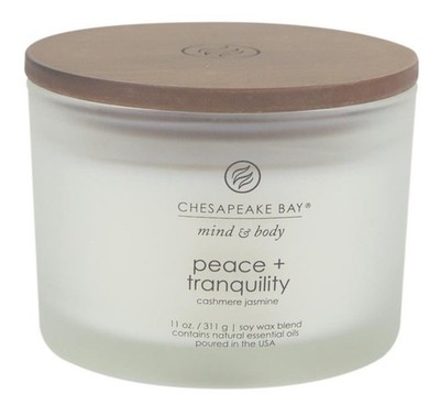 Chesapeake Bay Candle Peace + Tranquility Cashmere Jasmine Scented Soy Jar 11 OZ