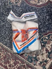 NEW NOS 6 PAIR LOT Vintage Crew Mens 10-13 Odor Eaters Socks White 90s USA