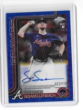 2025 Topps Chrome Spencer Schwellenbach RC Blue Logofractor ATL Braves /150