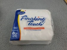Duni Finishing Touch Embossed Napkins 90 Ct 2 Ply 13x13 In White USA