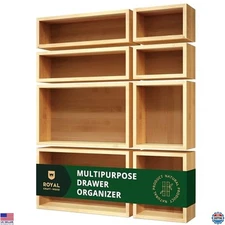 Bamboo Jewelry Organizer Box Set - 8 Versatile Storage Solutions for Makeup &