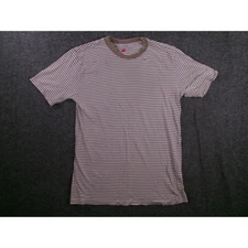 Hanes Top Women Small Brown Strip Essential Casual Everyday Base Layer Capsule