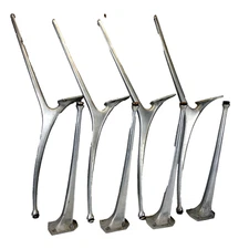 Pair VTG Mid Century MoD Shelby Williams CAST Aluminum GAZELLE Chairs LEGS ONLY