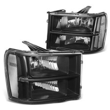 Pair Headlight Assembly Compatible With 07-13 GMC Sierra 1500/07-14 Sierra