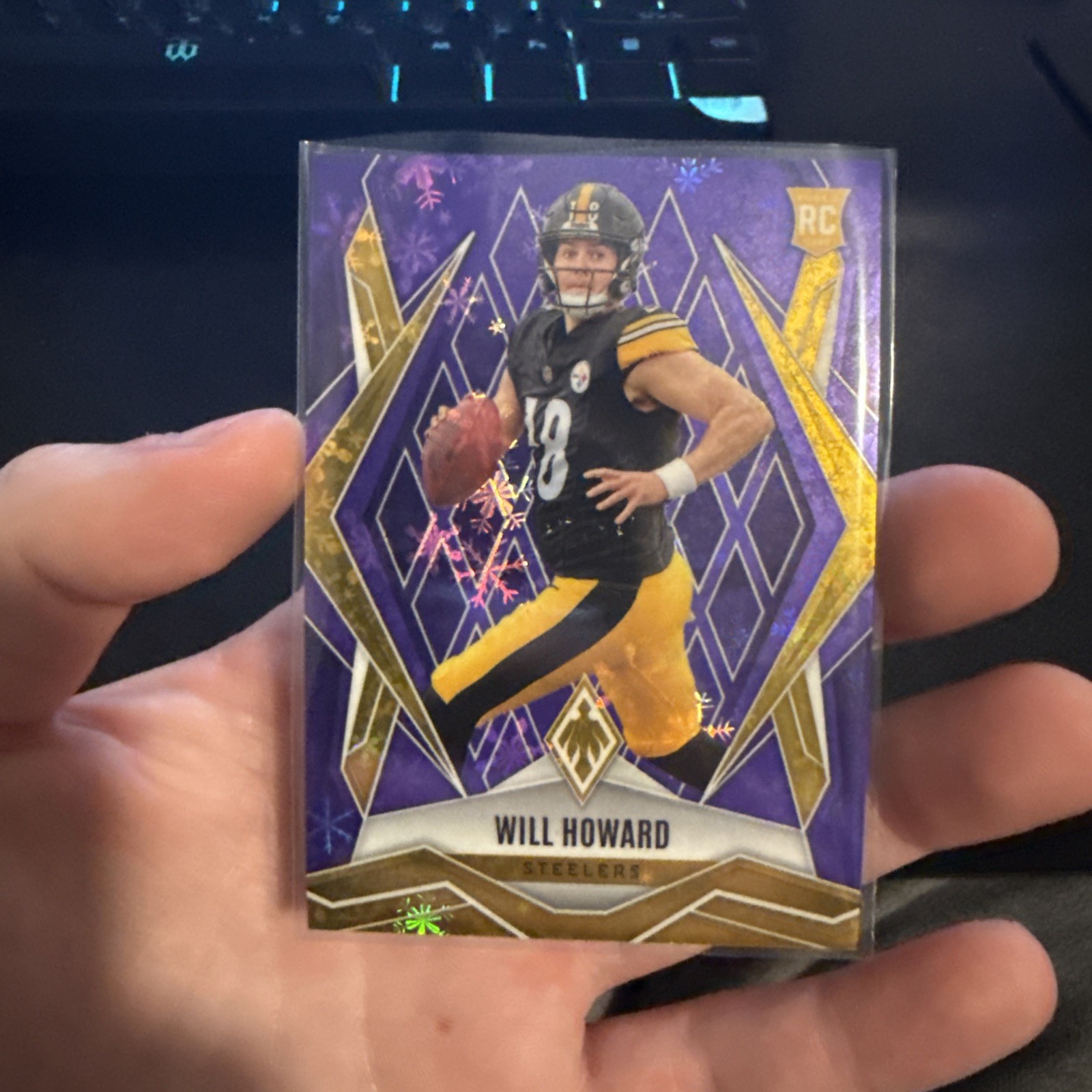 2025 Panini Phoenix Will Howard Winter Purple /249 Rookie Card #165 Steelers RC