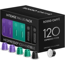 ROSSO CAFFÈ 120 Espresso Coffee Pods for Nespresso Original Machines - Value... 