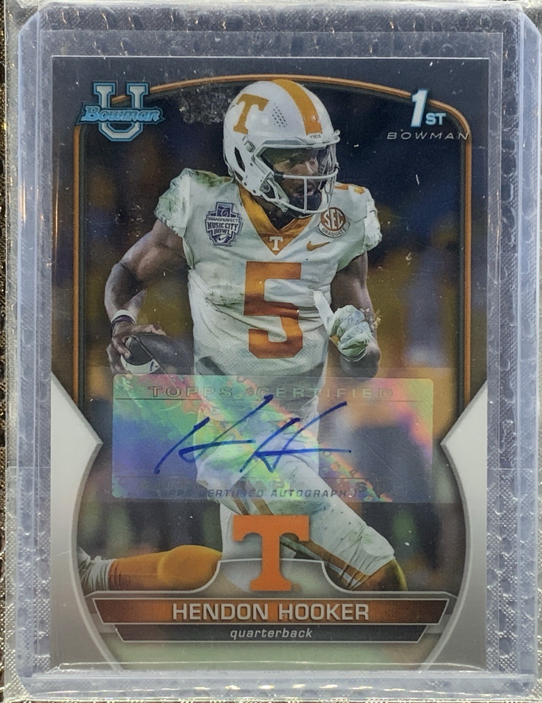 2022 Bowman University Chrome #21 Hendon Hooker Tennessee 1st Auto