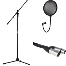 On-Stage Stands Mic Stand, Cable, and Pop Filter