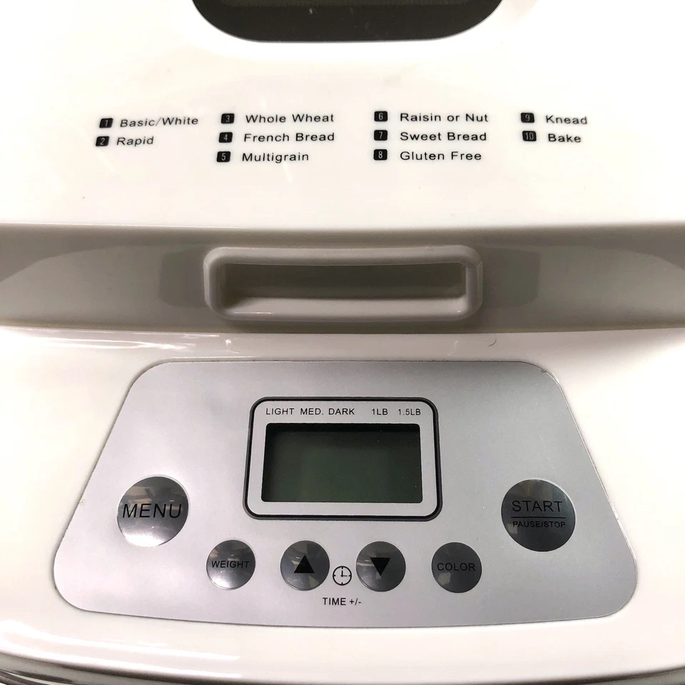 Cook's Essentials Bread Maker 1.5 lb Stainless Steel/ White EUC Used Twice 500W - Image 3 of 4