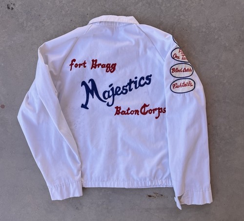 Vintage SportsMaster Jacket Small Majestics Fort Bragg Baton Corps 60s 70s Chain - Picture 1 of 10