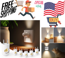 6 Pack LED Night Light Plug In Wall Outlet Soft White 3000K Dusk to Dawn Bedroom