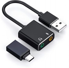 USB Audio Adapter, USB -A  USB -,Plug and Play No Drivers Needed  Suitable for ...