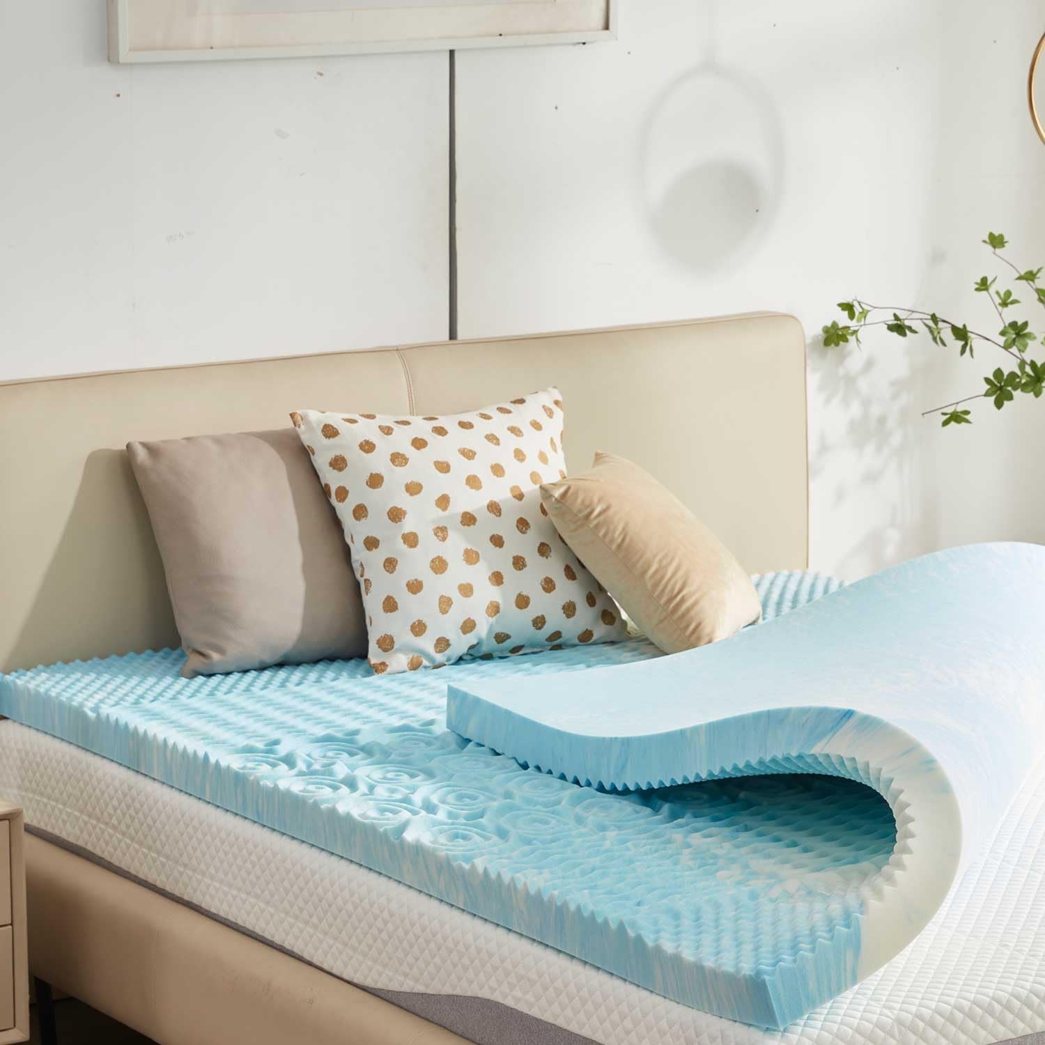 SINWEEK 3 Inch Mattress Topper 5-Zone Memory Foam Mattress Topper Pressure
