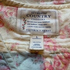 Vtg Victoria's Secret Country Cotton Nightgown Floral Prairie Sz Large