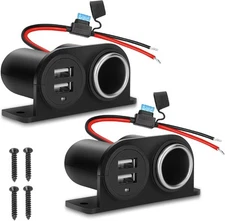 1PCS Dual USB Outlet Cigarette Lighter Socket Splitter with Blade Fuse, 12V... 