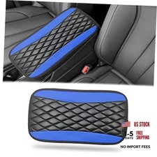 Car Center Console Cover, Universal Leather Waterproof Armrest Seat Box blue