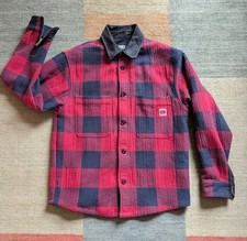 Diesel Flannel Jacket Plaid chore shacket Size Medium Red Black Utility Lined