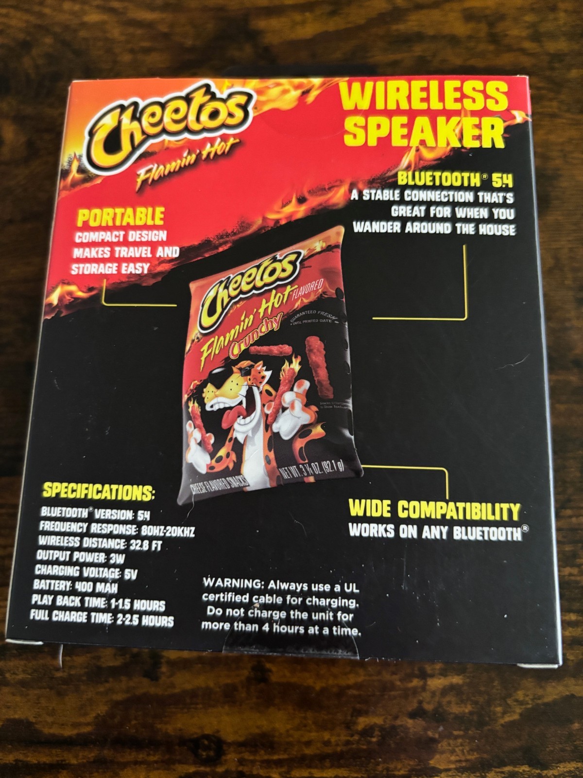 Cheetos Flamin Hot Wireless Speaker Portable Brand New  Crunchy Sealed