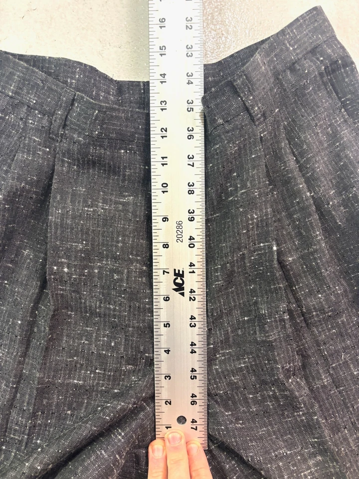 De Colección Años 80 Carbón Slubbed 32x32 Vestido Traje Pantalones EE. UU. Cintura Alta Cónico Plisado Foto 3 de 4