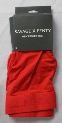 Savage X Fenty Men's Shadow Fit Boxer Briefs EH6 Red Caliente Small NWT