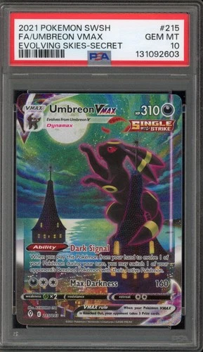 Pokemon Umbreon VMAX Evolving Skies Secret Rare Full Alt Art #215 PSA 10