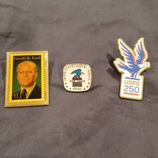United States Postal Service Sick Leave 3750 Hours & Gerald R. Ford Stamp Pin