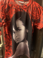 Aliyah Sneak Gallery Red/Black Rose Floral Print Crew Neck Short Sleeve Tee S