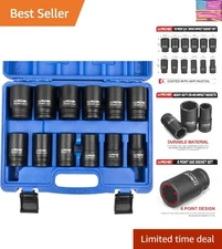 High-Torque 3/4 inch Drive Impact Socket Set - 12 Pieces for Large Vehicles