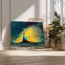 Classical Peacock Oil Painting Printed On Canvas,Peacock Prints Wall Art Decor