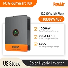 PowMr 48V 10KW Hybrid Solar Inverter 120/240V Split Phase 200A MPPT Controller
