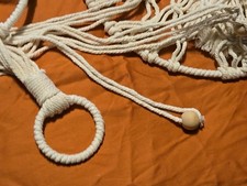 Boho Cat Kitten Macrame Hanging Hammock Bed Natural Nap Rope Wood Toy Swing