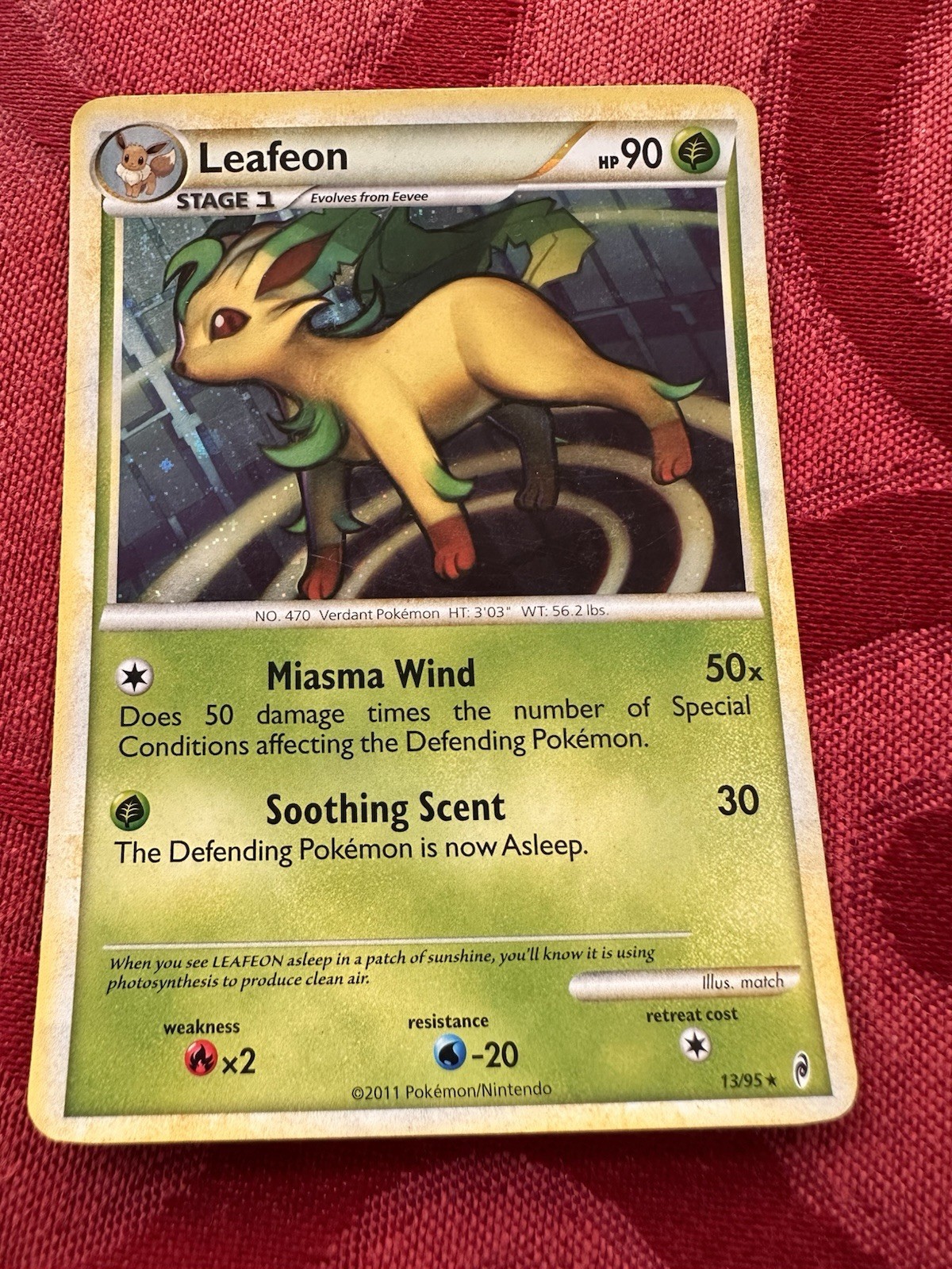 2011 Pokemon LEAFEON Call of Legends Set COSMOS HOLO Foil Rare COL Card 13/95