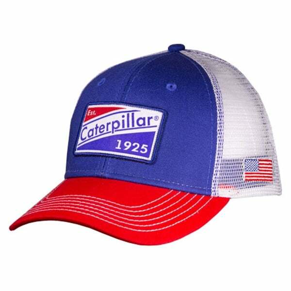 Caterpillar CAT Equipment Est. 1925 Red & Blue USA Flag Snap