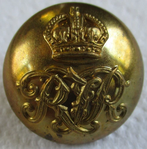 WW2 British Army:"ROYAL TANK REGIMENT OFFICER'S BRASS BUTTON" (RTR, Large, 24mm)
