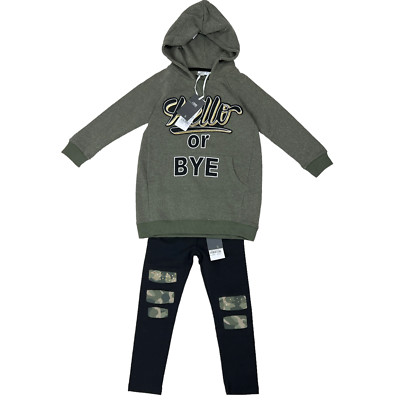 iDO Top Pullover Hoodie Hose Unterteil Set UVP £ 130 Alter 4 Designer Mädchen Kleidung C155