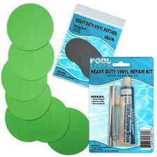 Heavy Duty Vinyl Repair Patch Kit for Above-Ground Pool Liner Repair; Glue and P