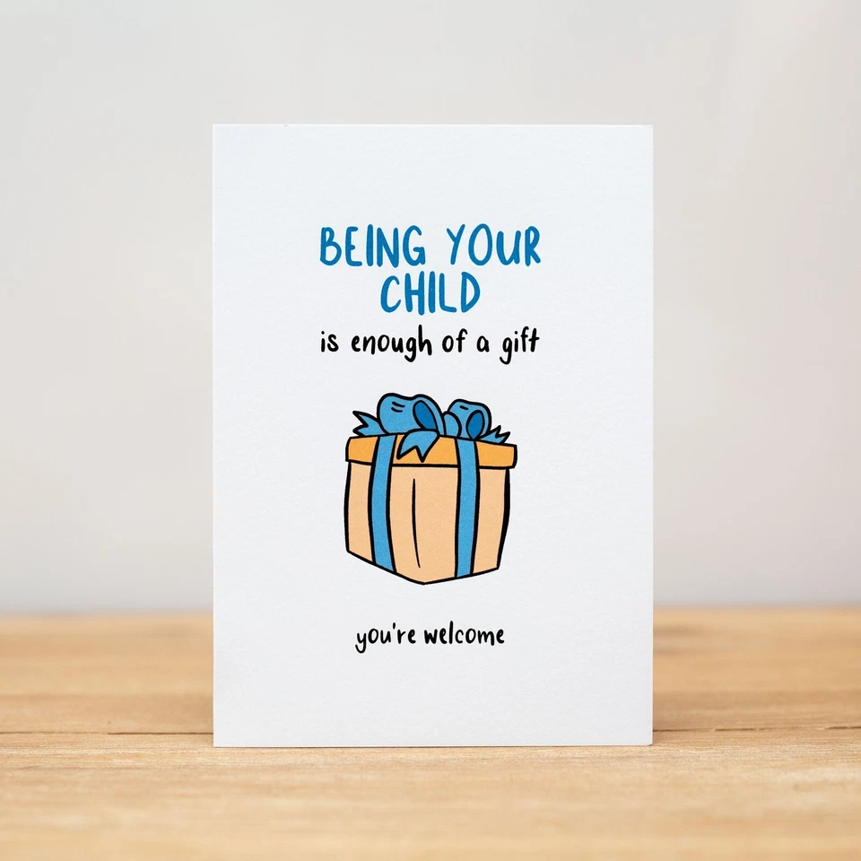 Поздравительная открытка - день рождения, смешной, быть вашим (заказное название) достаточно подарок - Изображение 2 из 4