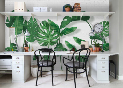 3D Tropic Plant Leaves Wallpaper Wall Mural Removable Self-adhesive Sticker617