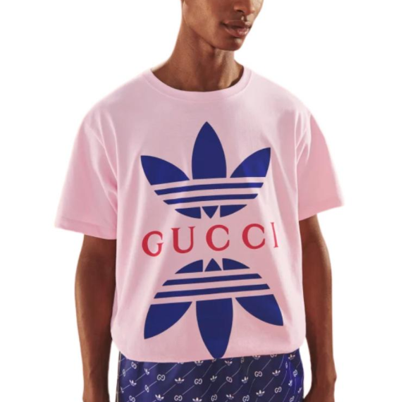 Gucci x Adidas SS22 T-shirt Men's Pink | eBay