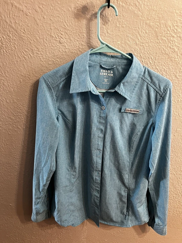 Camisa de pesca para mujer Field & Stream Top manga larga ventilada con botones talla mediana Foto 2 de 4