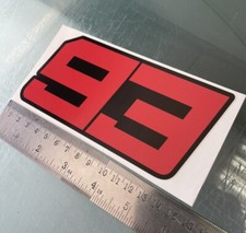 Number 93 Sticker / Decal - 150mm x 70mm - New 2025/2026