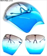 Oversized Bubble Face Shield Visor SUN GLASSES Protective Eyewear Anti Fog Lens