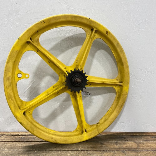Troxel Trackmaster BMX Rear MagYellow Old School BMX Wheel Shimano MX OG 70s 20" - Picture 5 of 17