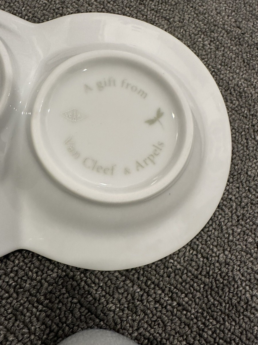 Vintage Van Cleef & Arpels Dragonfly Tea Cups Saucer Set Ceramic