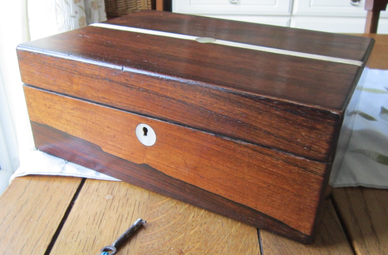 Quality Antique Rosewood and Mother of Pearl Antique Box eBay