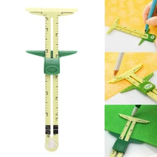 5-in-1 Sewing Craft Ruler T-Gauge, Seam Allowance, Button Spacer, Circle Compass