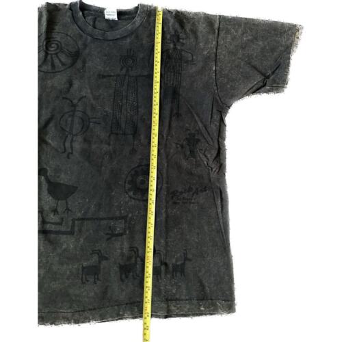 Vintage 90s FoTL New Mexico Petroglyphs Rock Art AOP XL Acid Washed Shirt VTG - Picture 6 of 7