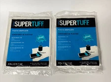 2-Pack Trimaco SuperTuff 1 mil Plastic Dropcloth, 9feet x 12feet Leak Proof New